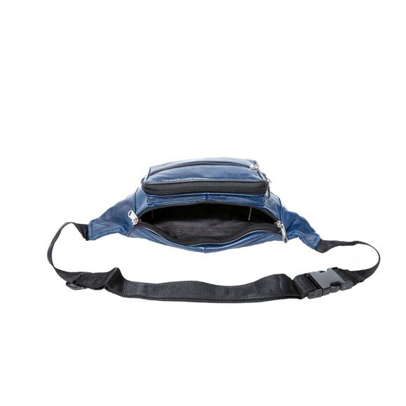 Leather Fanny Pack with Multiple Zipper Pockets for Travel & Everyday Use - Picture 3 of 6